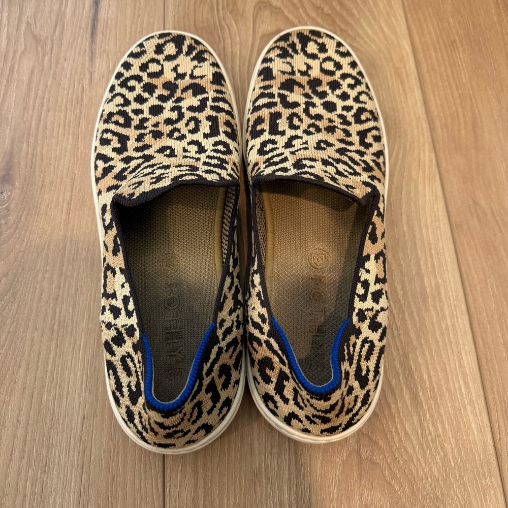 Rothy’s Leopard Print Slip-On Sneakers Womens Size 9 Casual Everyday Walking - Picture 5 of 8